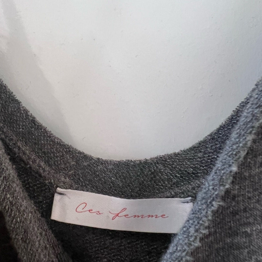 Ces Femme Gray Jumpsuit with pockets - adjustable with back ties.. one size - Picture 7 of 11